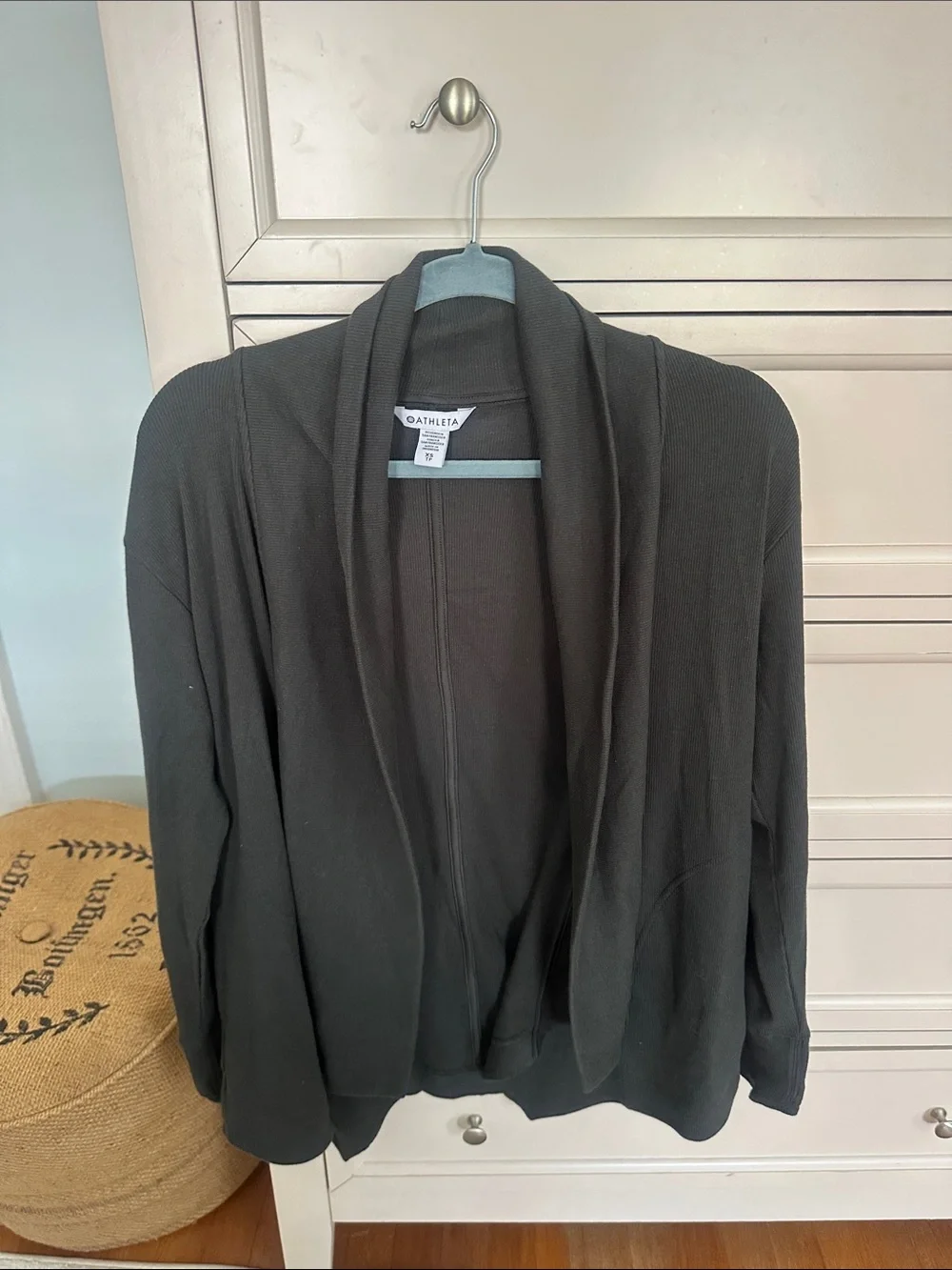 BNWT Athleta Women's Deep Forest Green Draped Open-Front Cardigan